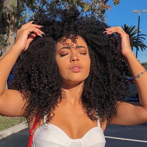 Kinky curly human hair - human, wigs