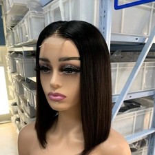 12 inches straight bob wig 2x6